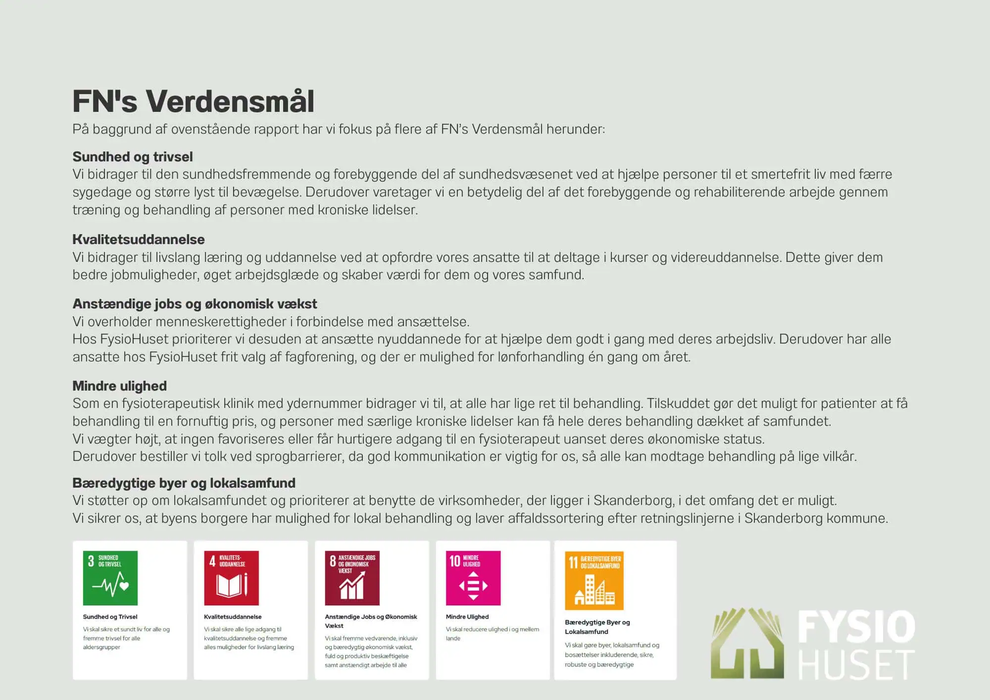 ESG rapport hos FysioHuset Skanderborg