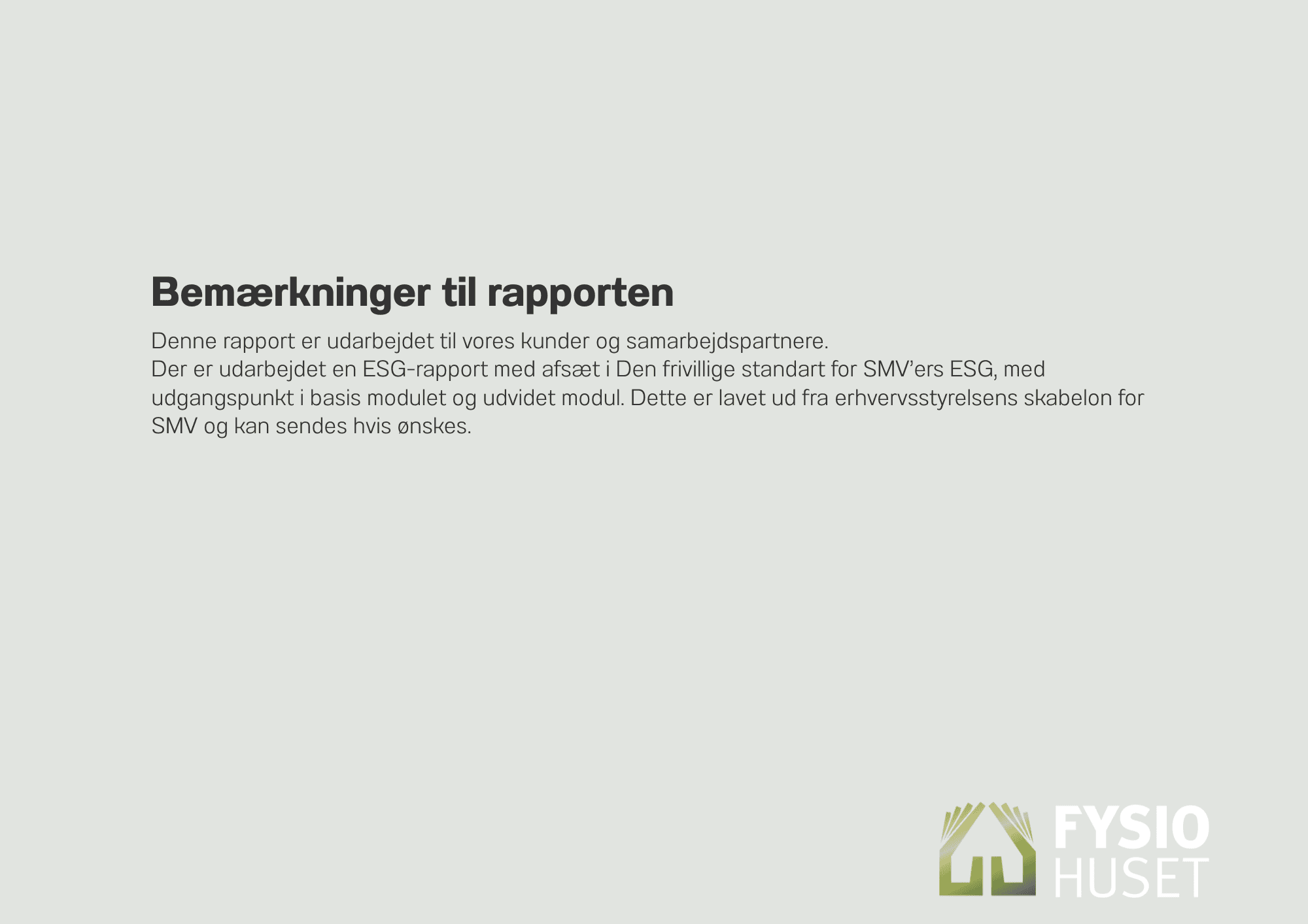 ESG rapport hos FysioHuset Skanderborg