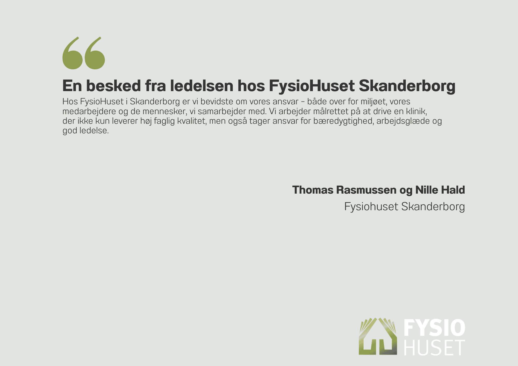 ESG rapport hos FysioHuset Skanderborg